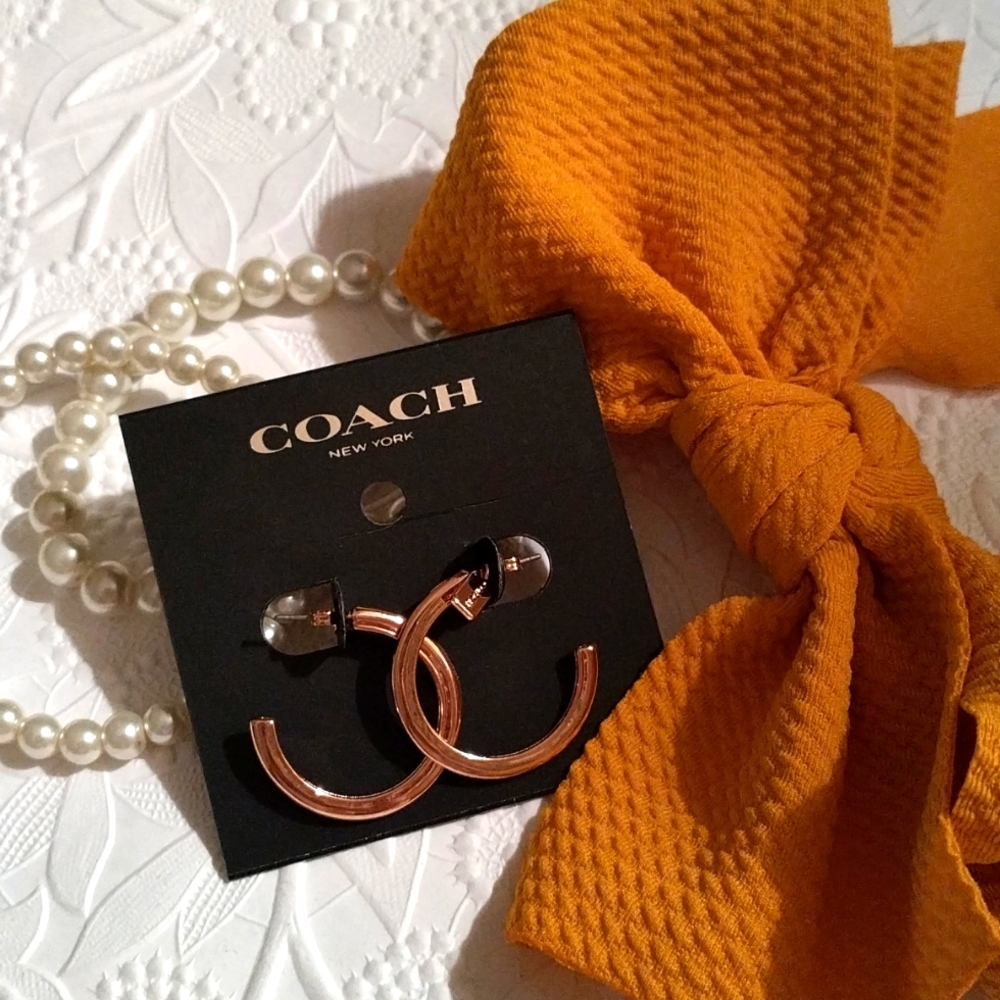 Coach Warm/Bright Gold Hoop Earrings